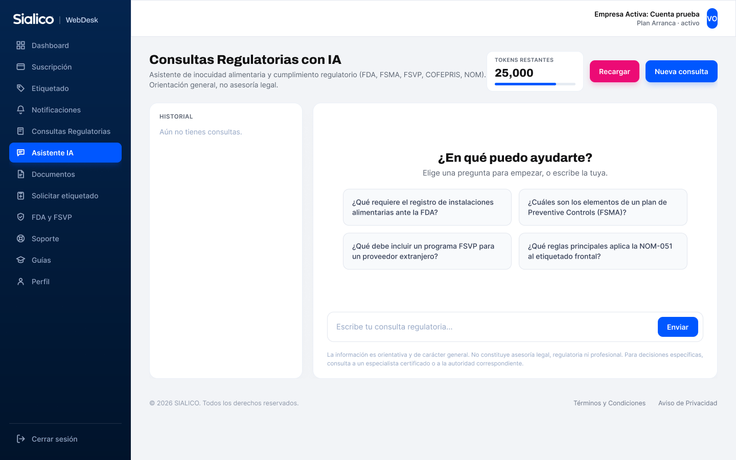 Asistente Regulatorio IA de WebDesk