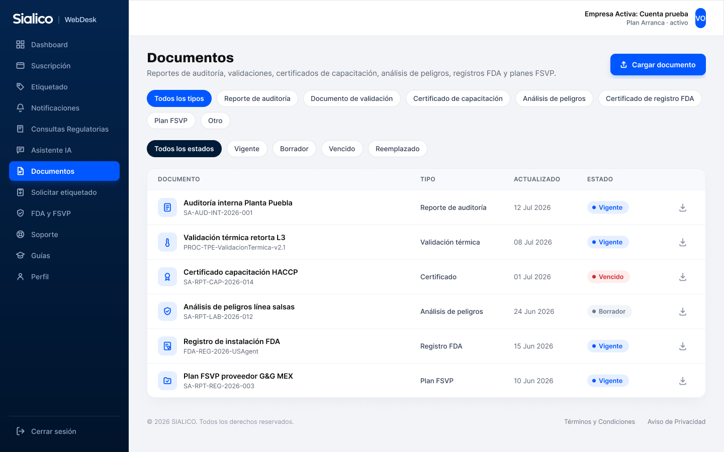 Expediente documental en WebDesk